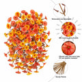 Ivydale 2 PCS Artificial Fall Hanging Flowers Silk Faux Petunias Orange+Yellow by Deal US