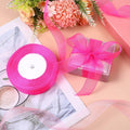 2 Rolls Hot Pink Chiffon Ribbon 1 Inch x 50 Yards Sheer Gift Wrap Crafts by Deal US