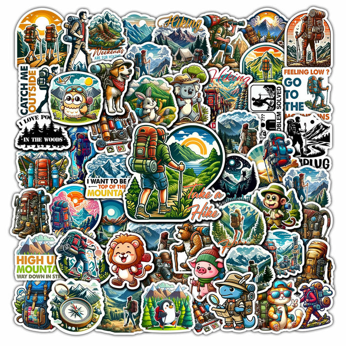 BIGZORO 50 PCS Wilderness Hiking Waterproof Vinyl Stickers Decals Outdoors by Deal US