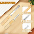 Lusofie 2 Pack Stainless Steel Straw Hole Puncher with Wood Handle by Deal US