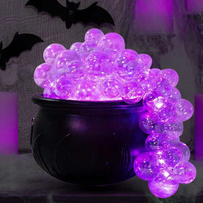 ZUOKEMY Witch Pot Halloween Decoration Light Up Transparent Balls Black by Deal US