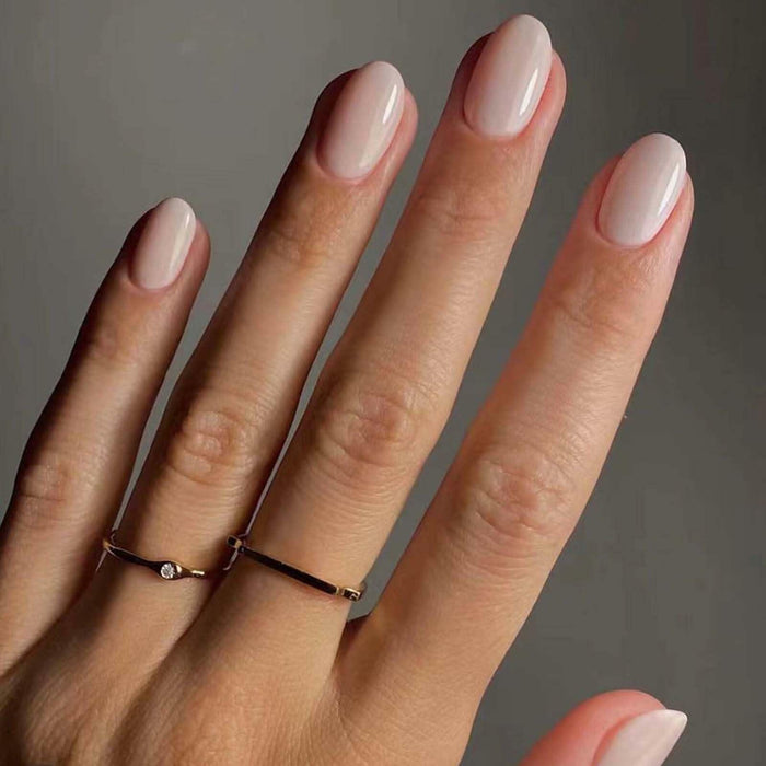 Gifiky Acrylic Press On False Nails Short Almond Nude 24Pcs by Deal US