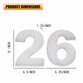 Alkiuyfv 8" Fillable Paper Mache Number Cardboard Letter Tray Container 26 White by Deal US
