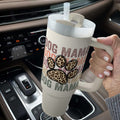 Fancyfams 40oz Stainless Steel Tumbler Dog Mama Handle Lid Straw Cream by Deal US