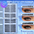 FOINEMYED Lash Clusters 360 Pcs 9-18mm Cat Eye Wispy D Curl Natural by Deal US