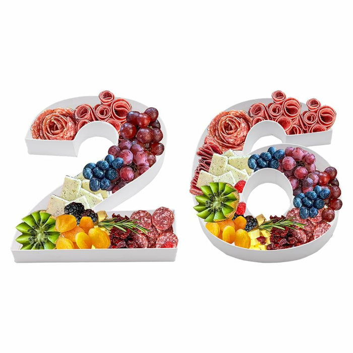 Alkiuyfv 8" Fillable Paper Mache Number Cardboard Letter Tray Container 26 White by Deal US