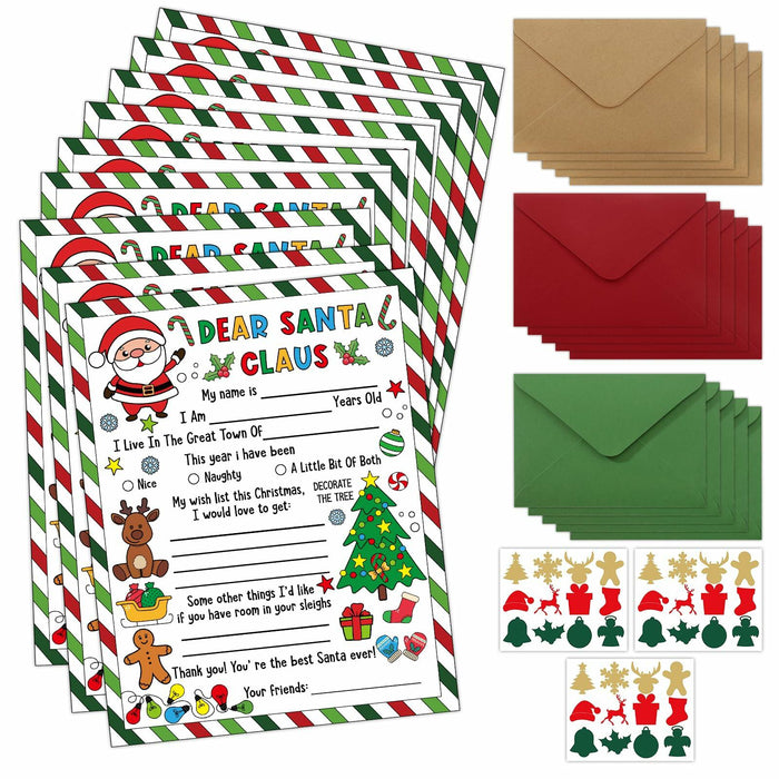 36 Sets Letter to Santa with Envelopes Stickers Coloring Xmas Crafts Kids by Deal US