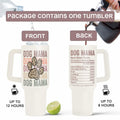 Fancyfams 40oz Stainless Steel Tumbler Dog Mama Handle Lid Straw Cream by Deal US