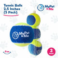 My Pet & Me Dog Tennis Balls 2.5-Inch Soft Lightweight Indoor Outdoor 3 Pack by Deal US