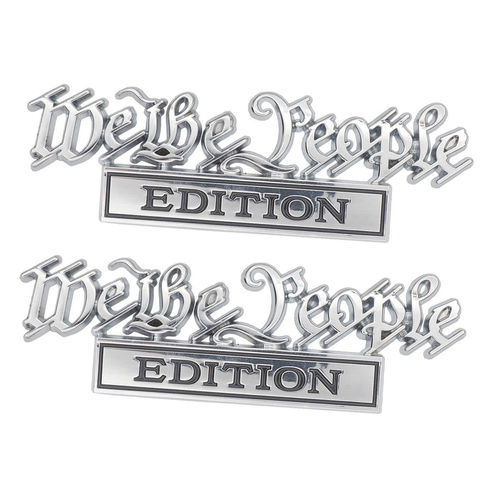We The People 3D Fender Badge Decals Black/Red for Car Truck SUV 2 Pack by Deal US