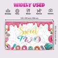 xuanflyF Donut Sweet Two Birthday Party Backdrop Banner 5x3ft Pink Cotton by Deal US
