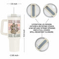 Fancyfams 40oz Stainless Steel Tumbler Dog Mama Handle Lid Straw Cream by Deal US