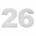 Alkiuyfv 8" Fillable Paper Mache Number Cardboard Letter Tray Container 26 White by Deal US