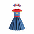 JUIULU Girls Princess Dress Costume Set Blue Size 120 (4-5T) by Deal US