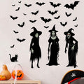 Amimagen Halloween Witch Bat Wall Stickers Gothic Vinyl Large Halloween Decor by Deal US