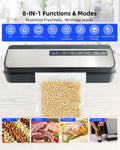 CUBETA 8-in-1 Vacuum Sealer Machine 80KPA Digital 20 Bags Silver by Deal US