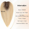 EMMOR 14in Synthetic Hair Topper with 3 Clips 5x3.5 Base Ombre Light Blonde by Deal US