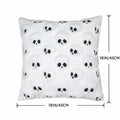Yuubin Skull Halloween Throw Pillow Covers 18x18in Set of 2 Black Faux Fur by Deal US