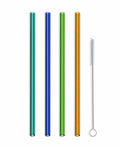 Hummingbird Glass Straws Havana Heat Straight 4 Pack 9" Multicolor by Deal US