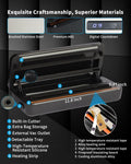 CUBETA 8-in-1 Vacuum Sealer Machine 80KPA Digital 20 Bags Silver by Deal US