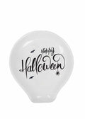 LXX1 Halloween Ceramic Spoon Rest Coffee Bar Holder White Mini Porcelain by Deal US