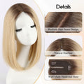 EMMOR 14in Synthetic Hair Topper with 3 Clips 5x3.5 Base Ombre Light Blonde by Deal US