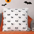 Yuubin Skull Halloween Throw Pillow Covers 18x18in Set of 2 Black Faux Fur by Deal US