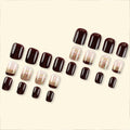 Brown Press On Nails Short Square Glitter Nude Brown Full Cover 24 Pcs by Deal US