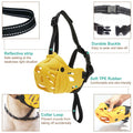 Petyouyou Dog Muzzle Basket Nylon Yellow XL Snout 10.75-12" Size XL by Deal US
