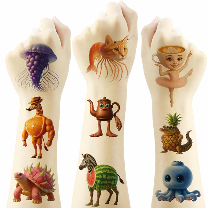 RUBANG 20pcs Temporary Tattoos Kids Birthday Party Favors Multicolor Stickers by Deal US