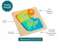 Mary Meyer LittleWood Wooden Dinosaur Puzzle 5.5x5.5 Inches Toddler Toy by Deal US