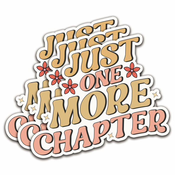 NAAFARI Just One More Chapter Waterproof Vinyl Stickers 3x2.8in 5pcs Multi Color by Deal US