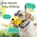 Petyouyou Dog Muzzle Basket Nylon Yellow XL Snout 10.75-12" Size XL by Deal US