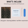 Brown Press On Nails Short Square Glitter Nude Brown Full Cover 24 Pcs by Deal US