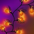Slixune 6FT Halloween Willow Vine Twig Garland 45 LED Orange Lights by Deal US