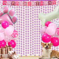 RANERVZ Pink Dog Paw Birthday Decorations Foil Curtain 3.3x6.6ft by Deal US