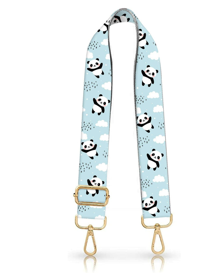 DANHRO Wide Adjustable Purse Crossbody Shoulder Strap Blue Pandas Rainbow Size L by Deal US