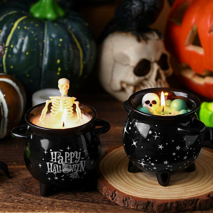 Conelist Halloween Skeleton Skull Candle Set Gothic Vintage Soybean Wax 2 Pcs by Deal US