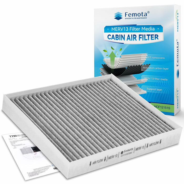 Femota MERV 13 Cabin Air Filter Activated Carbon CF12151 Hyundai Sonata 2015-19 by Deal US