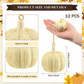 Hiboom 12 Pcs Resin Pumpkin Ornaments Rustic White Gold Fall Decor by Deal US