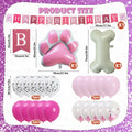 RANERVZ Pink Dog Paw Birthday Decorations Foil Curtain 3.3x6.6ft by Deal US