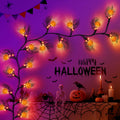 Slixune 6FT Halloween Willow Vine Twig Garland 45 LED Orange Lights by Deal US