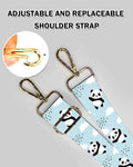 DANHRO Wide Adjustable Purse Crossbody Shoulder Strap Blue Pandas Rainbow Size L by Deal US