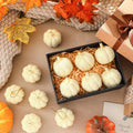 Hiboom 12 Pcs Resin Pumpkin Ornaments Rustic White Gold Fall Decor by Deal US