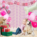 RANERVZ Pink Dog Paw Birthday Decorations Foil Curtain 3.3x6.6ft by Deal US