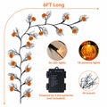 Slixune 6FT Halloween Willow Vine Twig Garland 45 LED Orange Lights by Deal US