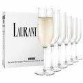 LAURANT Crystal Clear Plastic Champagne Flutes 6.25oz Set of 6 BPA Free USA by Deal US