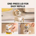 MDZF SWEET HOME Oil Sprayer 2-in-1 21oz Glass Olive Oil Dispenser Grey Panda by Deal US
