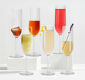 LAURANT Crystal Clear Plastic Champagne Flutes 6.25oz Set of 6 BPA Free USA by Deal US