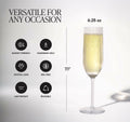 LAURANT Crystal Clear Plastic Champagne Flutes 6.25oz Set of 6 BPA Free USA by Deal US